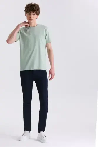 Green Slim Fit Crew Neck T-Shirt - Modazone (1)