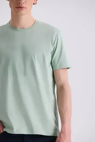 Green Slim Fit Crew Neck T-Shirt - 3