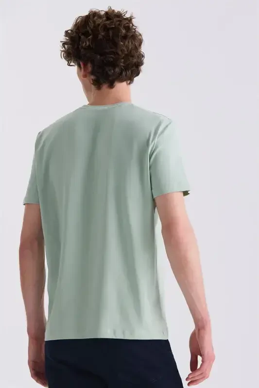 Green Slim Fit Crew Neck T-Shirt - 4