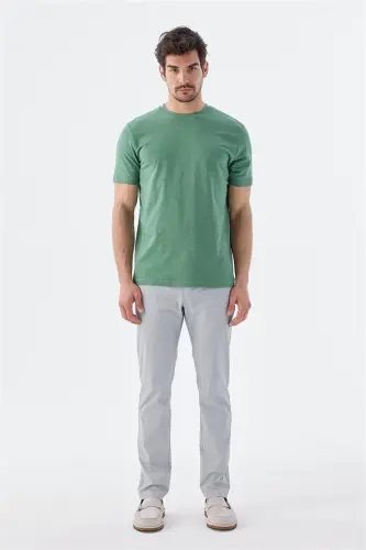 Green Slim Fit Knitted Polo T-Shirt - JAKAMEN (1)