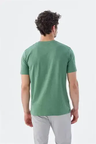 Green Slim Fit Knitted Polo T-Shirt - 4