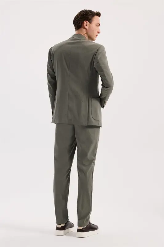 Green Slim Fit Mock Neck Flexible Sports Jacket - 4