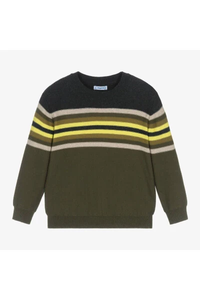 Green Striped Boys Sweater 4351 - 3
