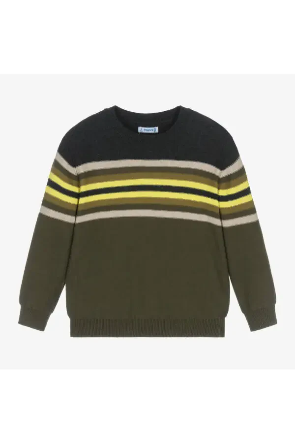 Green Striped Boys Sweater 4351 - 3