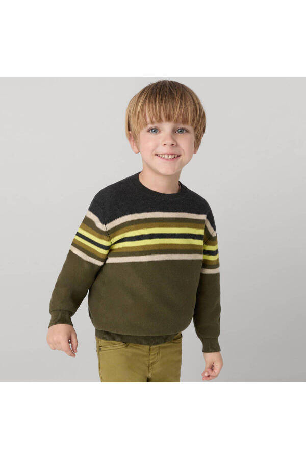 Green Striped Boys Sweater 4351 - 1