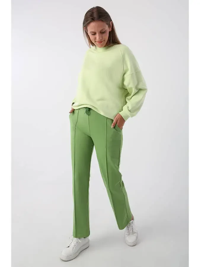 Green Sweatpants with Pockets - Green - 1