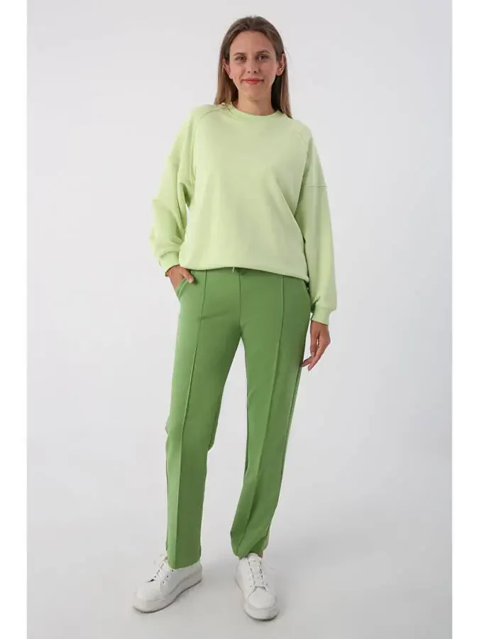 Green Sweatpants with Pockets - Green - 2