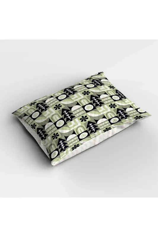 Green Teal Mottled Printed Single and Kids Pique Set-Pattern - 2