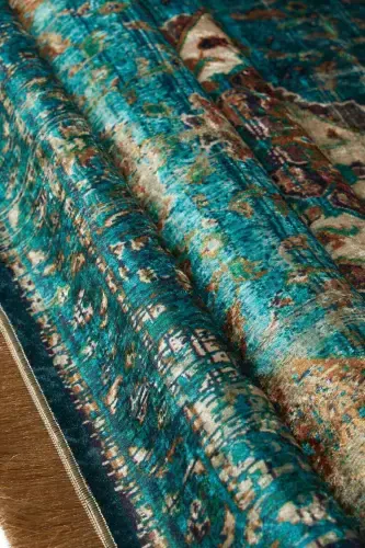 Green velvet prayer rug - BURSA İPEK (1)