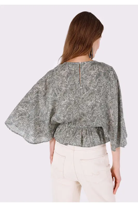 Green Women's Blouse (Short Sleeve) - 2