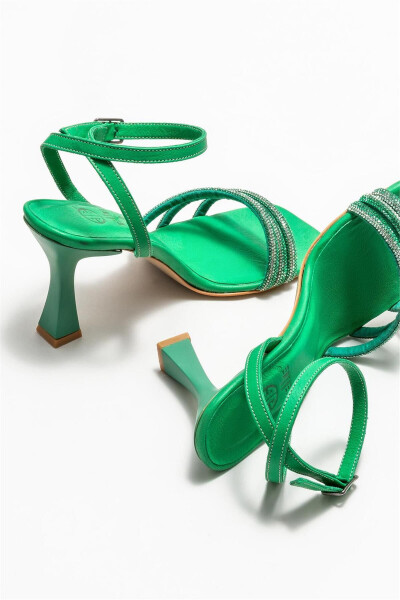 Green Women's Heeled Sandals - 4