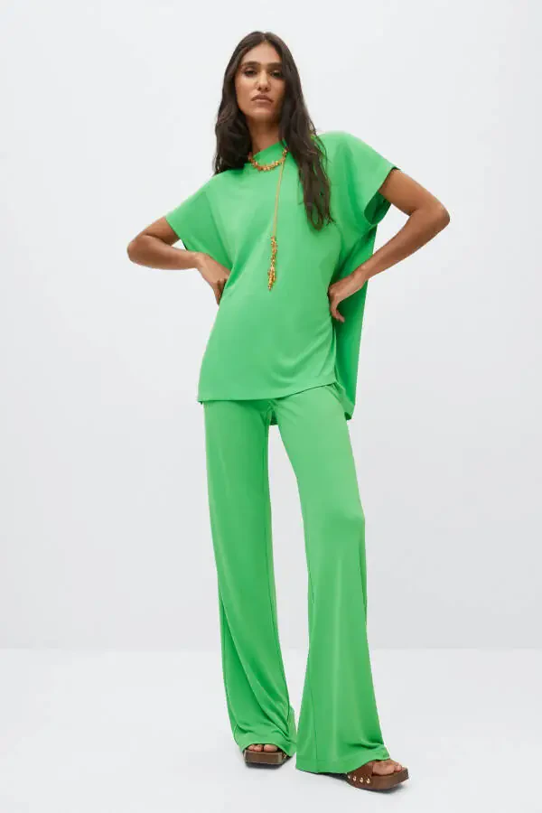 Green Women's Pants 27087747 - 7