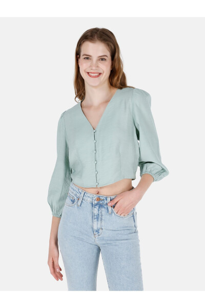 Green women's shirt - 2