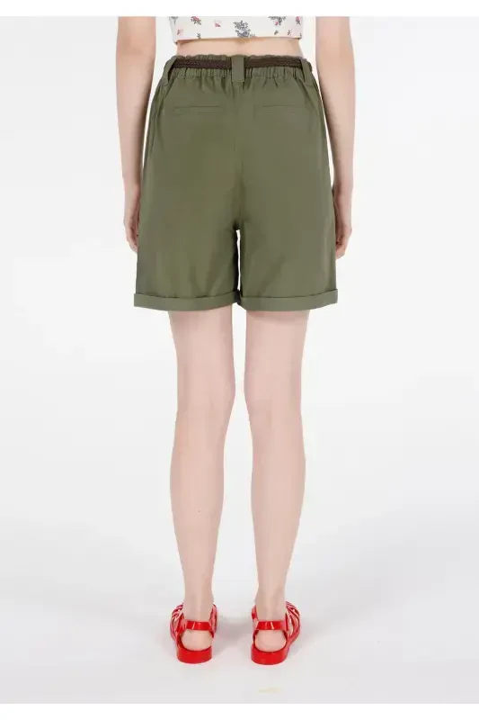 Green women's shorts - 2