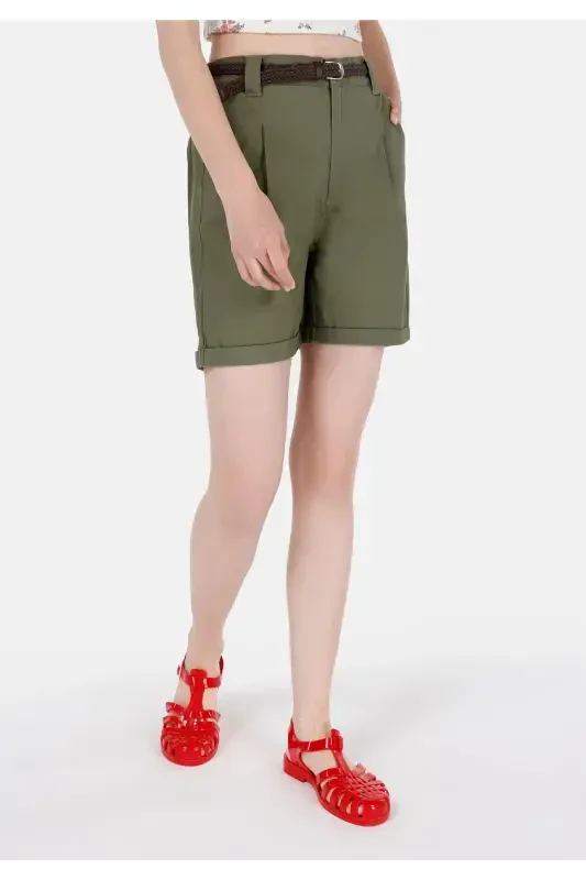 Green women's shorts - 4