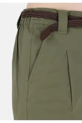 Green women's shorts - 5