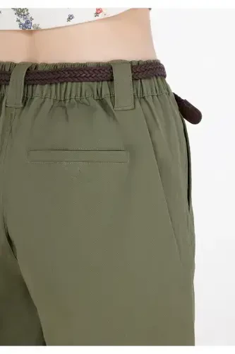 Green women's shorts - 6