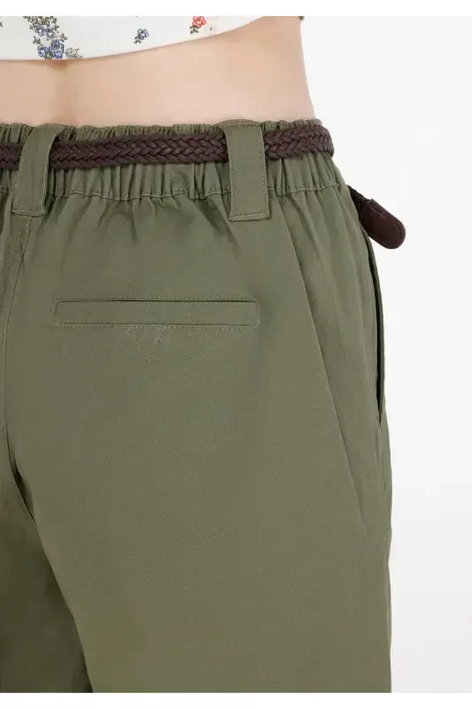 Green women's shorts - 6