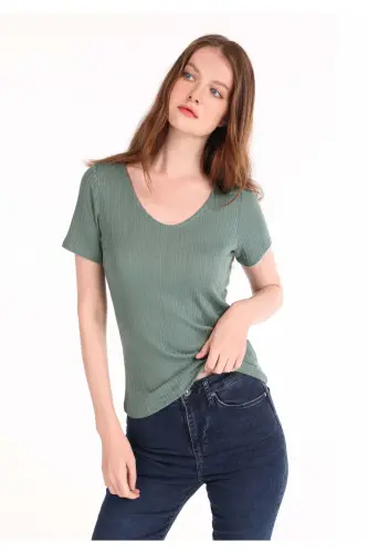 Green Women's T-shirt Short Sleeve - 1