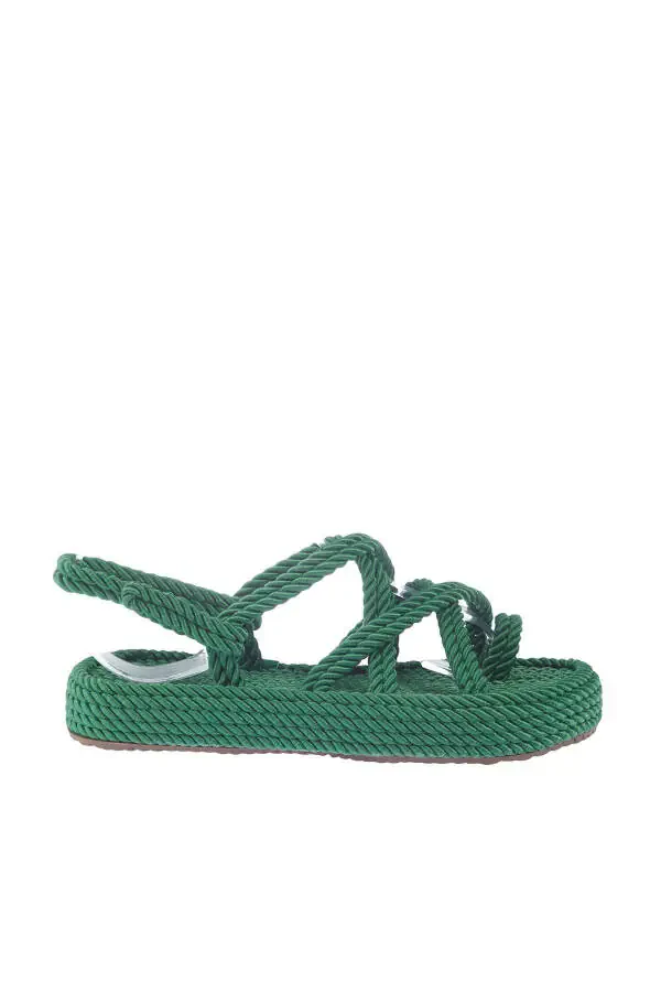 Green Women's Toe-Ring Sandals - 2