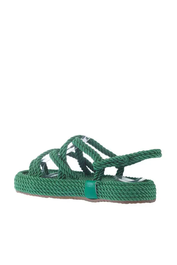 Green Women's Toe-Ring Sandals - 3