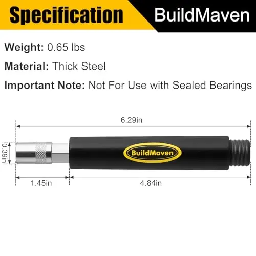 BuildMaven Grease Fitting Cleaning Tool -Grease Zerk Cleaner, Zerk Fitting Cleaning Tool, Remove Old Dried Grease from Fittings, Pins, Shafts, Bushings, and Joints (Black) - 4