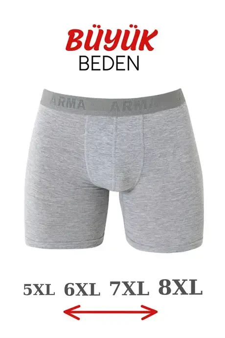 Grey 10 Pack Plus Size Men Boxer Cotton Lycra - 2