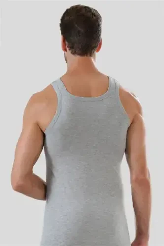 Grey 3 Pack Mens Plus Size Vest 100% Cotton - 6