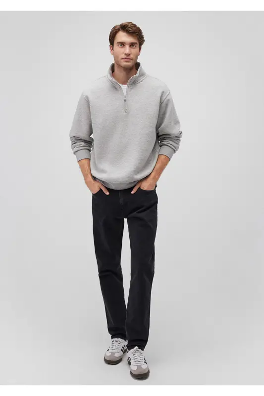 Grey Basic Sweatshirt (Half Zip) 0s10278-80196 - MAVI