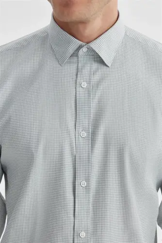 Grey Comfort Fit 100% Cotton Check Oxford Shirt - Modazone (1)