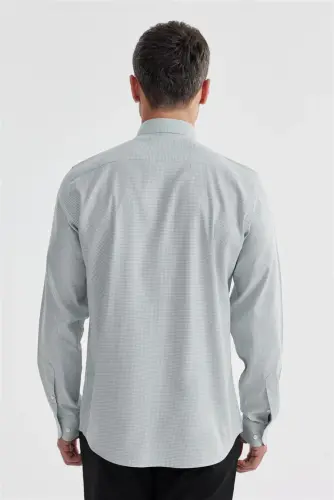 Grey Comfort Fit 100% Cotton Check Oxford Shirt - 3