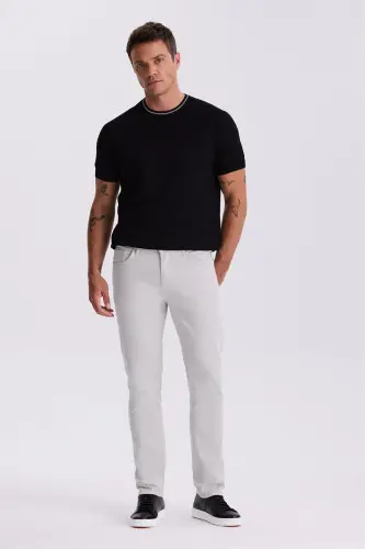 Grey Comfort Fit Canvas Sport Pant 