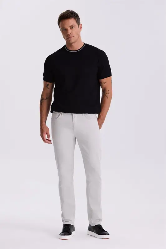 Grey Comfort Fit Canvas Sport Pant - 1