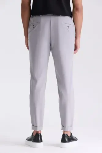 Grey Comfort Fit Elastic Waist Jogger Pants - 4
