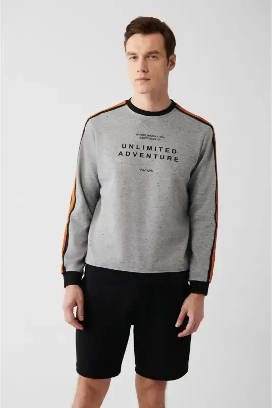 Grey Easy Iron Crew Neck Sweatshirt - AVVA