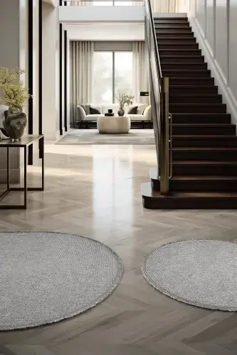 Grey Fringed Modern Woven Rug Living Room Bedroom Hallway Carpet Runner Grey-Grey - 1