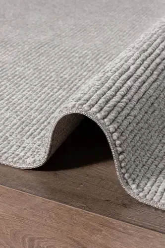 Grey Fringed Modern Woven Rug Living Room Bedroom Hallway Carpet Runner Grey-Grey - 4