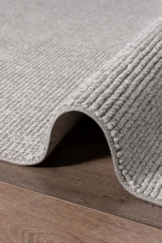 Grey Fringed Modern Woven Rug Living Room Bedroom Hallway Carpet Runner Grey-Grey - 4