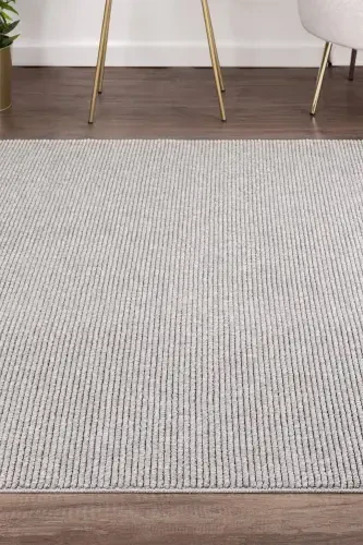 Grey Fringed Modern Woven Rug Living Room Bedroom Hallway Carpet Runner Grey-Grey - 6