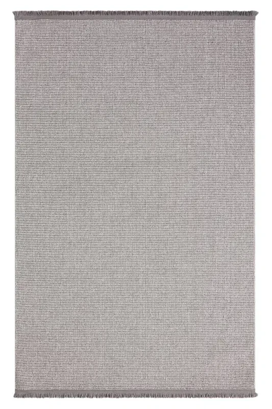 Grey Fringed Modern Woven Rug Living Room Bedroom Hallway Carpet Runner Grey-Grey - 8