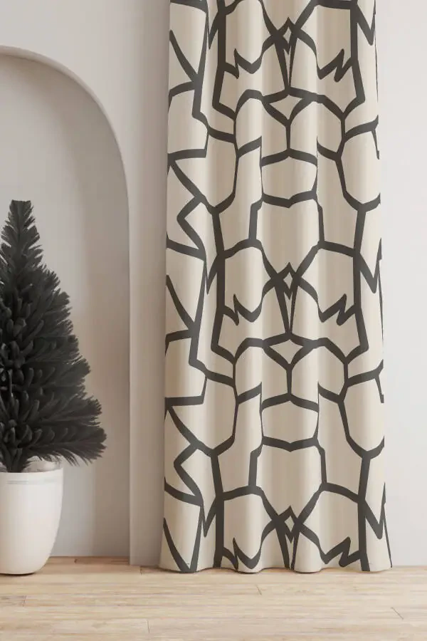 Grey Geometric Striped Background Curtain Teen Room Living Room Hall (PAY ATTENTION TO SIZE) - 2