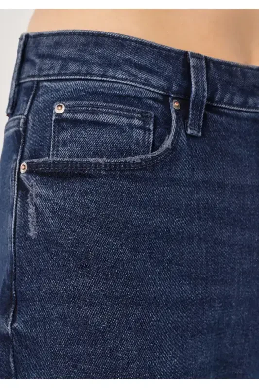 Grey, high waisted, straight leg women's jeans. - 6