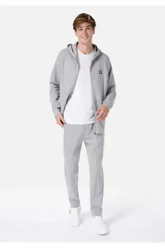 Grey hooded men's jacket with pockets. Cl1067002 - 5