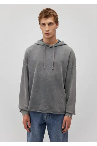 Grey Hooded Sweatshirt 0S10175-70098 - 3