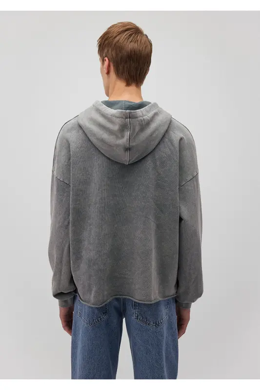 Grey Hooded Sweatshirt 0S10175-70098 - 4