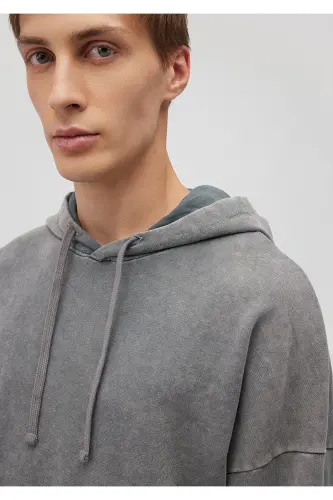 Grey Hooded Sweatshirt 0S10175-70098 - 5