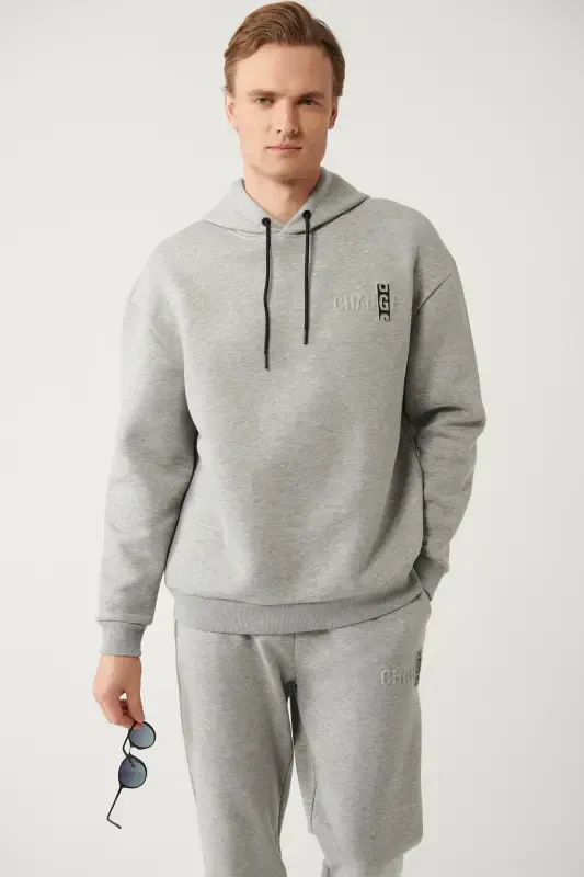 Grey Hooded Sweatshirt - 3