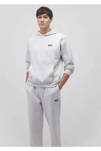 Grey Hooded Sweatshirt with Logo (0s10173-82498) - 1