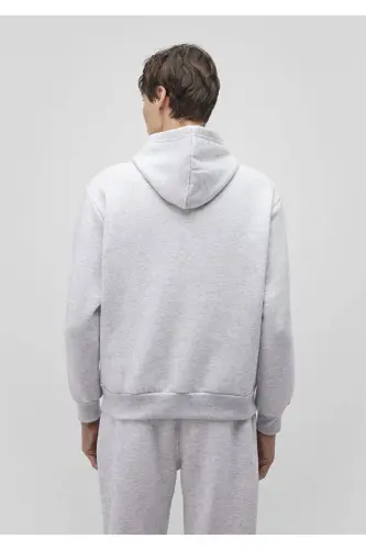 Grey Hooded Sweatshirt with Logo (0s10173-82498) - 4