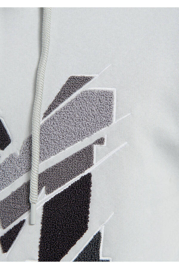 Grey Hooded Sweatshirt with M Logo Print (0s10106-80618) - 6